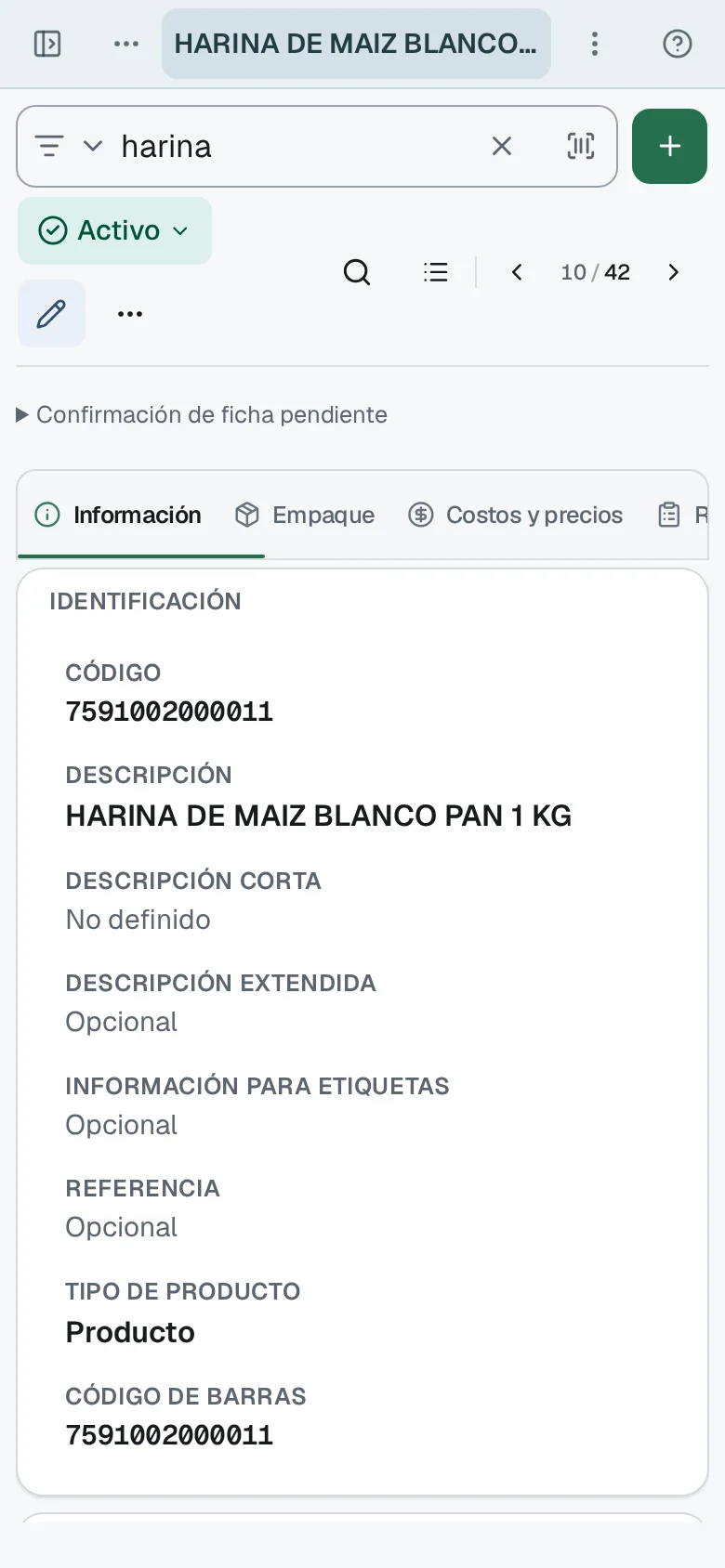Zoy ERP en un viewport móvil. Captura real de beta.